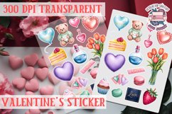 Love sticker Sheet Valentine Day Lovers Funny Heart PNG Product Image 1