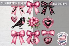 St Valentine’s Coquette Bow PNG Holidays Funny Watercolor Product Image 1