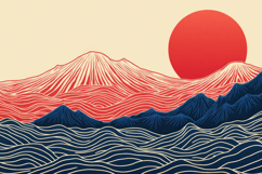 Sunset Mountain Painting Background Product Image 1