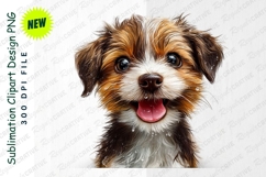 Adorable Puppy Dog Portrait With Water Droplets Clipart Product Image 1