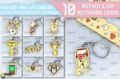 Mothers Day Keychains Card Bundle. Greeting Cards Laser Cut Product Image 1