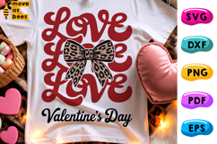 Love Bow Valentine's Day Svg, Png, Girl Valentine's Shirt Product Image 1