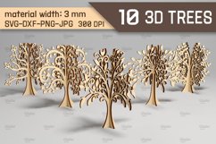 3D Trees SVG Bundle. Standing Trees Laser Cut Product Image 1