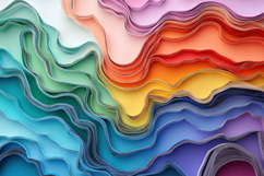 Colorful Paper Waves Background Wallpaper Product Image 1