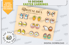 Easter Earrings Laser Cut Bundle. Spring Earrings SVG Product Image 1