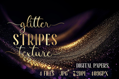 Glitter Digital Paper|Purple Gold Wave Stripes backgrounds Product Image 1