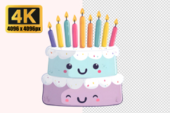 Birthday Cake with Smiling Faces Transparent PNG Product Image 1