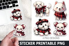 Christmas Dog Sticker Printable | Christmas High Quality PNG Product Image 1