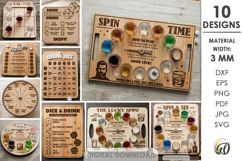 Drinking Games Bundle Laser Cut. Adult Party Board Game SVG Product Image 1