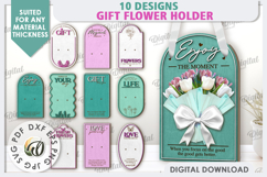 Wooden Gift Flower Holders LaserCut Bundle. Mother's Day SVG Product Image 1