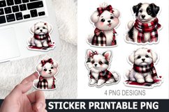 Christmas Dog Sticker Printable | Christmas High Quality PNG Product Image 1