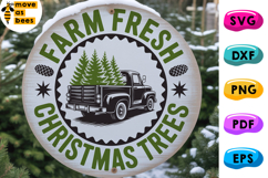 Farm Fresh Christmas Trees Svg, Png, Christmas Sign, Label Product Image 1