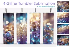 Glitter Tumbler Sublimation Purple Teal Tumbler Designs 20oz Product Image 1