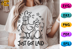 Just Got Laid Svg, Png, Chicken Laid Egg, Easter Mom Shirt Product Image 1