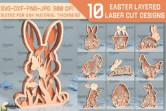 Easter Layered Decor SVG Bundle. 3D Easter Laser Cut Product Image 1