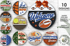 Sport Round Signs Bundle Laser Cut. Wall decor SVG Product Image 1