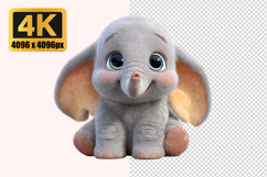 Cute Baby Elephant Transparent PNG Product Image 1
