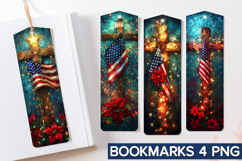 4th of July Bookmarks Sublimation - 4th of July Cross PNG Product Image 1