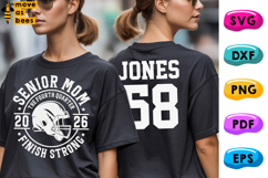 Football Senior Mom Svg, Png, Class Of 2026 Mom Shirt Svg Product Image 1
