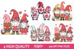 Valentine Gnome Sublimation Clipart - High Quality Design Product Image 1