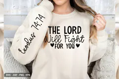 The Lord Will Fight - Christian Sleeve T-Shirt Design Product Image 2