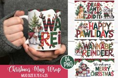 Christmas Mug Wrap Design - Christmas Dog Sublimation Product Image 1