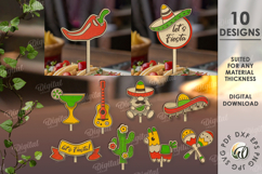 Cinco De Mayo Topper Bundle Laser Cut. Wooden Mexican Topper Product Image 1