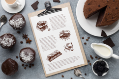 Vintage dessert clipart set sweets bakery 23 elements Product Image 8