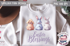 Cute Bunnies Spring Sublimation Design PNG Easter Hoop bunny Product Image 1