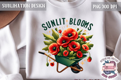 Spring Flower Poppy Sublimation Design PNG Garden Quote Product Image 1