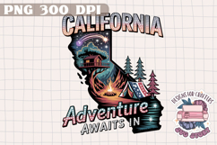 USA STATE America Summer Camping PNG Watercolor Design Sign Product Image 1