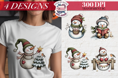 Funny Christmas Snowman Clipart Sublimation 4 PNG Product Image 1