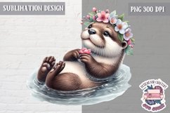 Cute Animal Sublimation Design PNG Spring Flowers Product Image 1