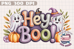 Halloween Cute Watercolor Clipart PNG Pastel Ghost Design Product Image 1
