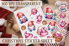 Christmas Sticker Sheet Watercolor Winter Holiday PNG Product Image 1