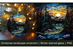 Christmas landscape ornament | Winter stained glass | PNG Product Image 1