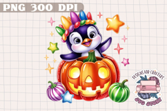 Cute Halloween Animal Autumn Sublimation design Fall KIds Product Image 1