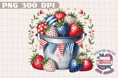 4th of July PNG Sublimation Strawberry berries Patriotic Product Image 1