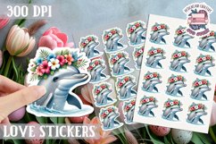 Spring sticker Cute animal with flowers Love PNG Funny Product Image 1