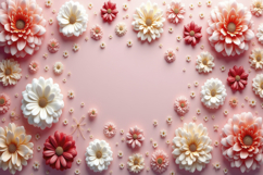 Pink White Floral Border background Product Image 1