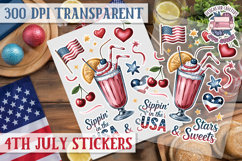 4th July sticker sheet USA Scrapbook PNG Independent Day Product Image 1
