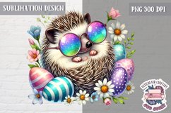 Cute Easter Animal Sublimation Design PNG Spring Eggs Bunny Product Image 1