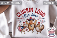 4th of July PNG Sublimation Chicken USA Patriotic Cluck Product Image 1