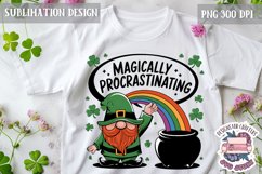 St.Patrick&#039;s Day Sublimation design Quote Shamrock Luck PNG Product Image 1