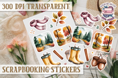 Scrapbooking sticker sheet Cute Funny PNG Watercolor School Product Image 1