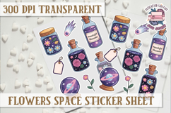 Flowers Spice sticker sheet Planets Scrapbook PNG Stars Product Image 1