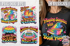 Book Lovers Quote Colorful Clipart PNG Sublimation 4 Designs Product Image 1