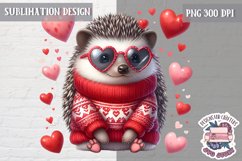 Valentine&#039;s Cute Animal Heart Sublimation Design PNG Sweet Product Image 1