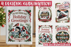 Christmas Vintage Quote Clipart PNG Sublimation 4 Design Product Image 1