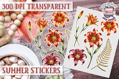 Summer Vibes sticker sheet Beach Scrapbook PNG Flowers Product Image 1